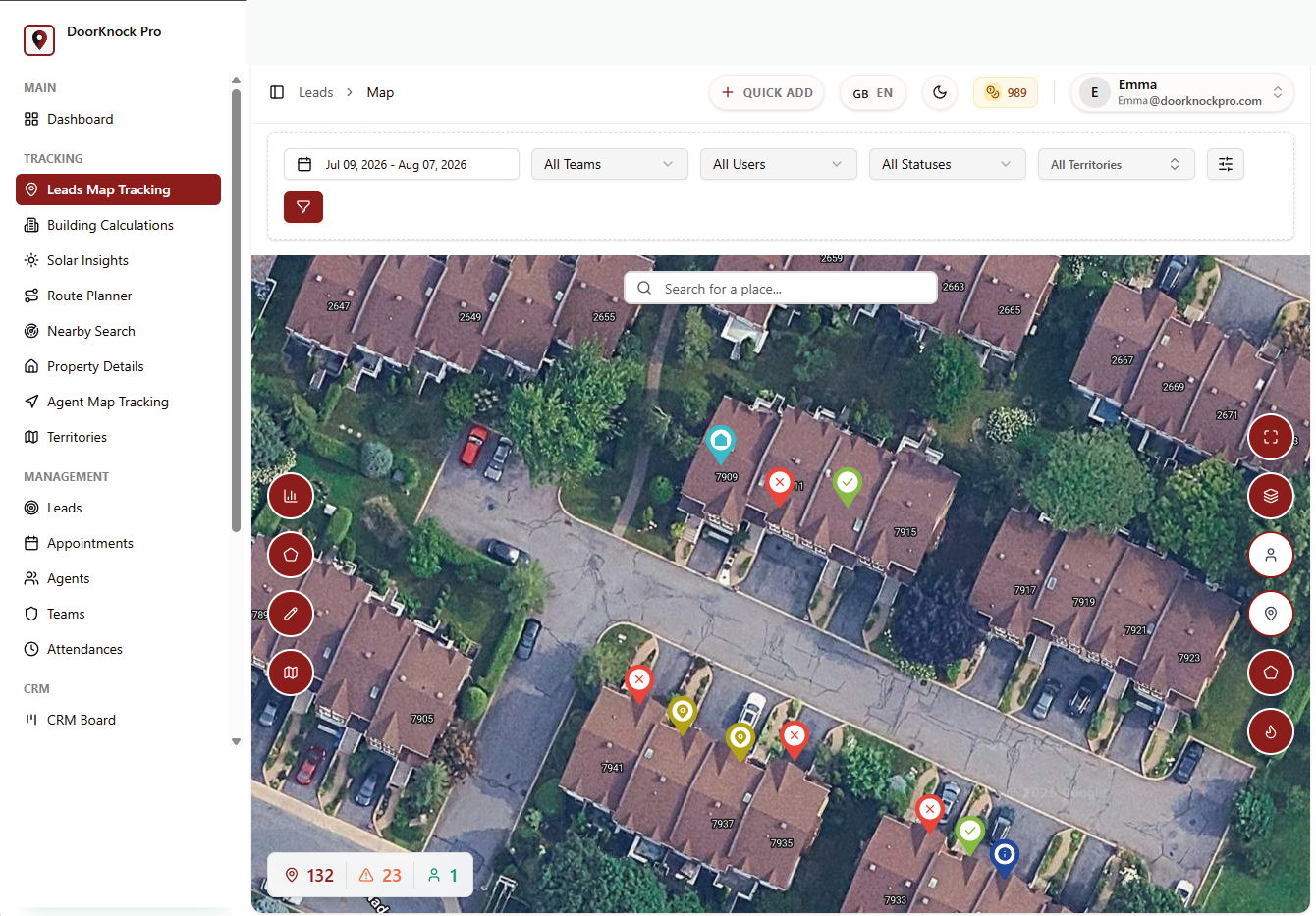 Door Knock Pro  field sales CRM  lead management  sales software  route planning  field teams