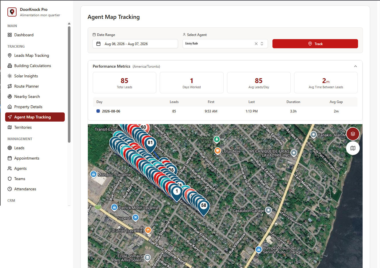 Door Knock Pro  field sales CRM  lead management  sales software  route planning  field teams