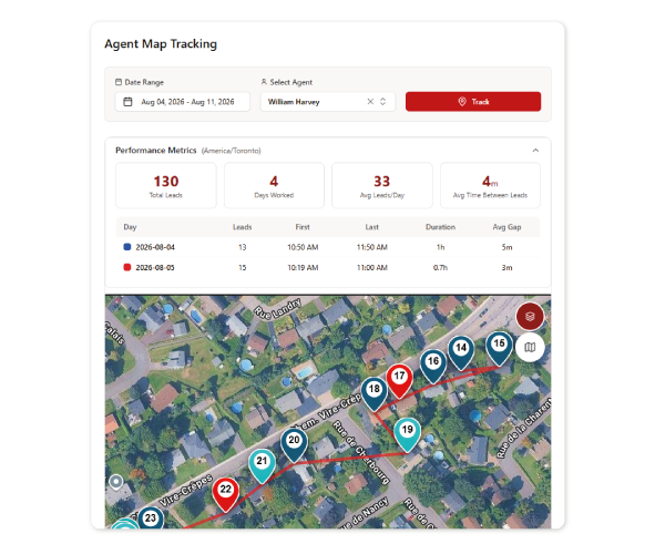 Door Knock Pro features  CRM features  field sales tools  lead management  route planning  analytics